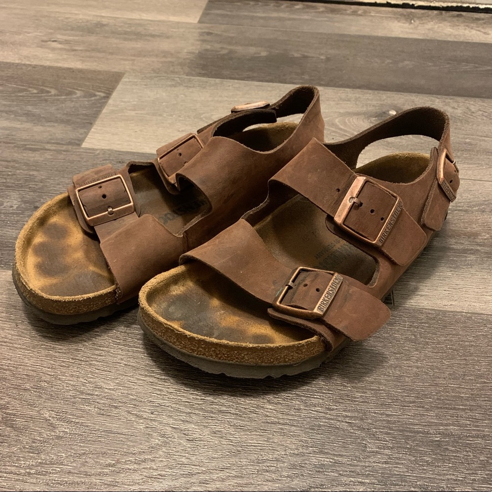 Birkenstock Milano brown leather
